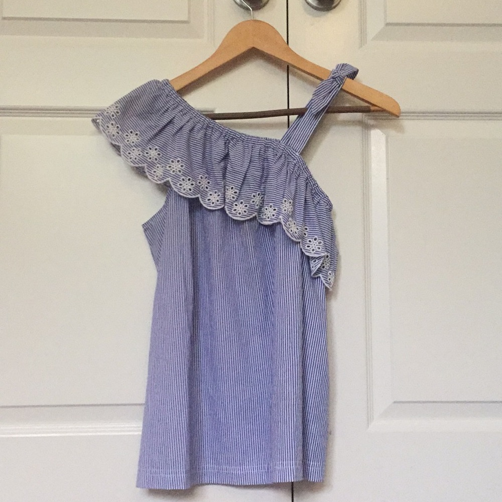 Blue off shoulders top